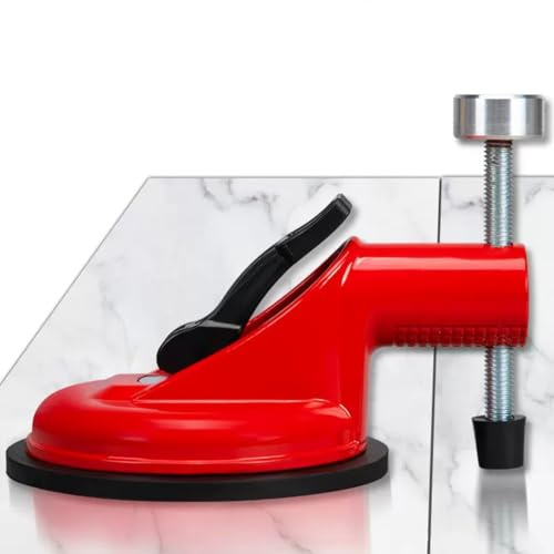 Gettimore Tensionatore a ventosa per piastrelle in marmo, pietra e ceramica, 120 mm, ABS e livellamento in acciaio inox