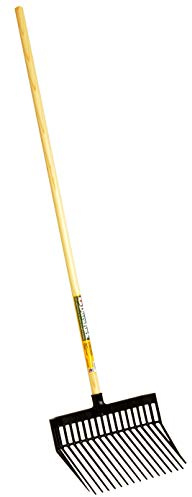 Little Giant® DuraFork Pitch Fork | Manure Fork | Polycarbonate Stable Fork with Angled Tines | Black