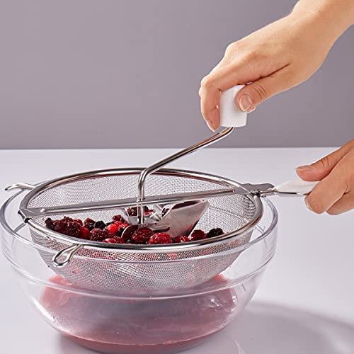 genialo Passier-Sieb Küchensieb Küchenhelfer Suppen, Soßen & Pürees, Abgießhilfe, Abschüttsieb, Edelstahl, ØxH 20x10 cm