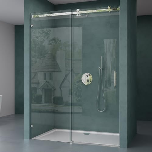 Mai & Mai Box Doccia per Nicchia 135x195cm, Porta Doccia Scorrevole in Cristallo Trasparente 8mm, Box Cabina Doccia Incasso per Bagno Teramo04-2