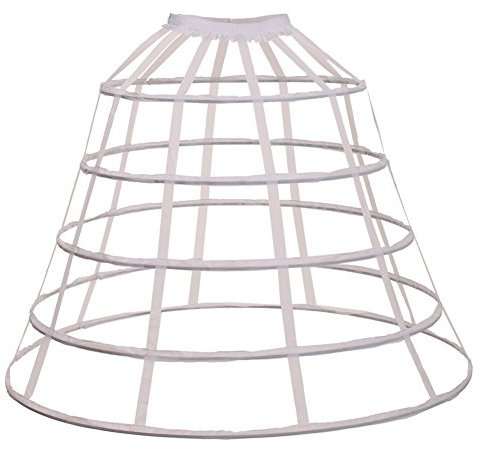 GRACEART 5 Reifen Rock Petticoat Hochzeit Kleid Reifrock Unterrock Petticoat Underskirt Crinolin (Weiß)