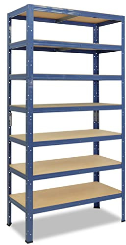 shelfplaza Home 230x120x40 cm Schwerlastregal in blau mit 7 Böden und 125 kg Traglast pro Boden
