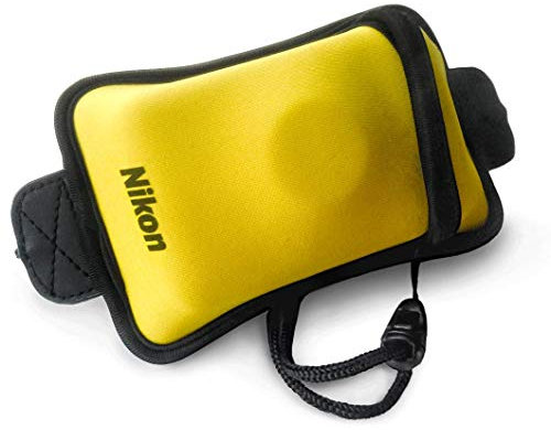 Nikon Astuccio galleggiante con cinghia per Coolpix Serie W300, W150, W100, nero/giallo