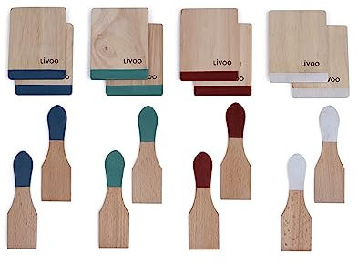 LIVOO MEN391 - Tabla para raclette (incluye rascador de madera, para sartenes raclette, 8 unidades)