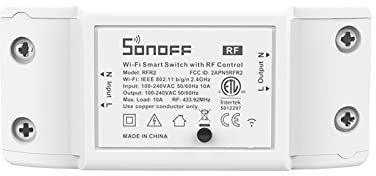 SONOFF Basic RFR2 Interruptor conectado WiFi RF 433MHz, módulo DIY universal para casa conectada, no requiere concentrador, funciona con Amazon Alexa & Google Home, compatible con IFTTT