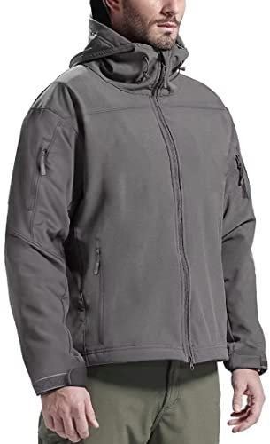FREE SOLDIER Chaqueta de Deporte al Aire Librede con Múltiples Bolsillos Chaqueta Softshell Chaqueta Exterior Masculina(Gris L)