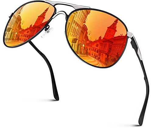 GQUEEN Polarisiert Piloten Sonnenbrille Herren Damen Pilotenbrille UV400