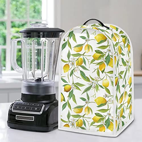 Poceacles Lemon Leaf Pattern Kitchen Blender Dust Cover Anti Fingerprint Kitchen Small Appliance Protector Dust Cover Blender, Juicer, Coffee Maker Cover