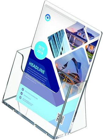 DISPLAY SALES Tisch-Prospekthalter für DIN A4 Flyer | Prospektständer A4 im Hochformat | Aufsteller Flyer aus glasklarem Acryl | 25 Broschürenständer für jeden Anlass