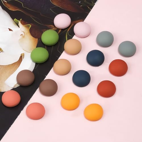 18 Pièces Aimants de Réfrigérateur, Ronds Aimants de Casier Colorés Décoratifs Mignons Punaises Magnétiques pour Tableau Blanc Carte Calendriers Réfrigérateur Cuisine Bureau
