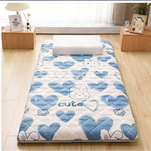 WuHaiYan Japanische faltbare Tatami-Matratzenmatte, japanische Futon-Bodenmatratze, tragbare Camping-Matratze, rutschfeste Bodenliege, Schlafsofa (B, 90 x 200 cm, Mittel)
