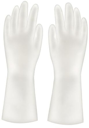 PartyKindom Haushaltshandschuhe aus Pvc, 4 Paar, S, für Reinigung