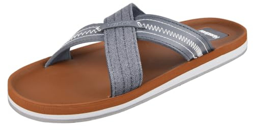 Harssidanzar Herren Sommer Cross Slide Sandalen Komfort Leichte Arch Support Slides Sandalen KM234EU,Grau,Größe 44