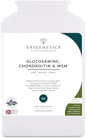 Glucosamine, Chondroitin & MSM | 90 Capsules, UK Made, 1 Capsule Daily, (3 Month Supply) | Methylsulphonylmethane, Glucosamine Sulphate & Chondroitin Sulphate
