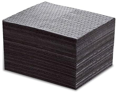 GQZJY Spugna di Assorbimento Dell'Olio Rotolo Grigio Tappetini Assorbenti per Assorbe Liqu Gocciolamento Olio Fuoriuscite Polipropilene Foglio Assorbente per Industria (Size:40cm*50cm-100 Pieces)
