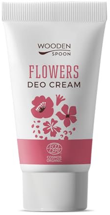 Wooden Spoon Crema Desodorante Orgánica Flowers – Desodorante Natural con Lavanda, Geranio & Pachuli, Sin Aluminio, Hipoalergénico, Rápida Absorción, Aplicación Sin Manos – 40 ml