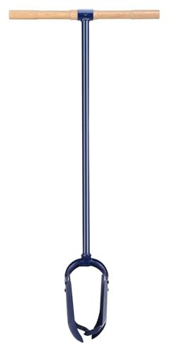 6 x 46 Hand Auger Post Hole Digger - Heavy-Duty Hardwood T-Handle,Non-Slip Design,Adjustable Depth,Ideal for Fence Post Installation,Tree Planting, and Garden Digging