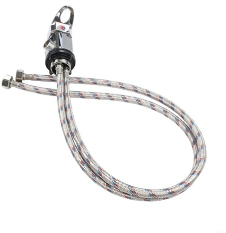 Rubinetto miscelatore per doccia per roulotte e camper con uscita di scarico a pressione da 80 cm, in lega di zinco G1/2, design a lunga durata, per installazione idraulica del bagno (rosso blu)