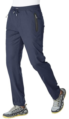 YSENTO Mens Lightweight Walking Hiking Outdoor Trousers Dark Blue,XL