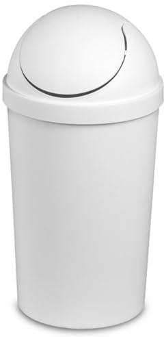 Sterilite White 12 Qt Swing-Top Wastebasket