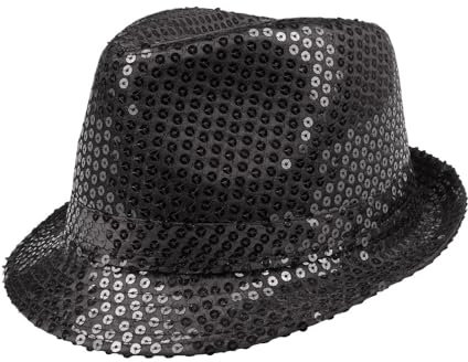 Boland - Pailletten Hut, Unisex, Disco Outfit, Accessoire, Karneval, Kostüm, Themenparty, Mottoparty