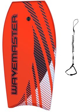 44 inch Body Board Ultimate Wavemaster Pro Bodyboard, Super EPS Core with Pro Quality Wrist Leash