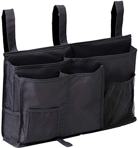 Sugaroom Bunk Bed Organizer - Bedside Hanging Storage Caddy for College Dorm Room, Hospital Beds, Baby Cribs, Camping (Black)