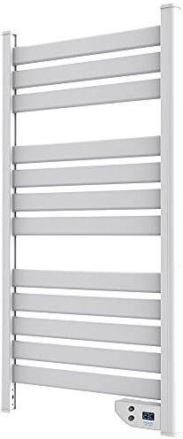 Cecotec Elektrischer Badheizkörper ReadyWarm 9000 Twin Towel White. 500 W, LED-Anzeige, 2 h Timer, Schutzart IP24, doppeltes Sicherheitssystem, Elegantes Design und Montageset, Weiß