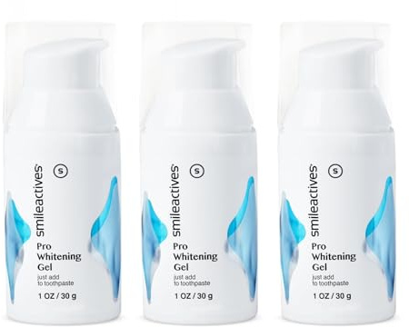 Smileactives Teeth Whitening Gel for Toothpaste with Clinical-Grade Hydrogen Peroxide, Tooth Stain Remover for White Teeth, Dentist Quality Pro Whitening Gel to Remove Coffee Stains, 3 Pack, 1 oz