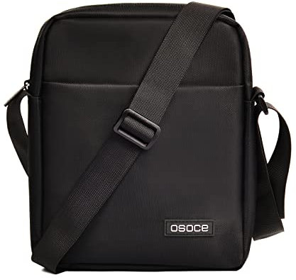 OSOCE Herren Umhängetasche Stilvolle Wasserdicht Schultertasche Messenger Bag Business Bag Crossbody Sling Bag für Arbeit Reise Alltagsleben (Schwarz)