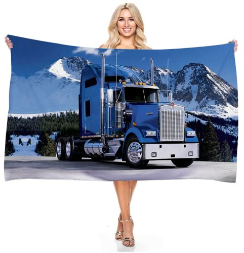 Ailaikei LKW Traktor Badetuch sporthandtuch Handtuch Strandtuch für Kinder 70 x 140cm weich Sandfreies Handtuch (2,100x200cm)