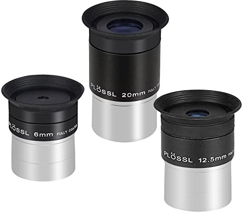 CelticBird 1.25'' Telescope Eyepiece Kit with Three Plossl Eyepieces 6mm/12.5mm/20mm Fully Multicoated Optical Lens Metal Construction Fit for 1.25inch Astronomic Telescope and Astronomy Filters