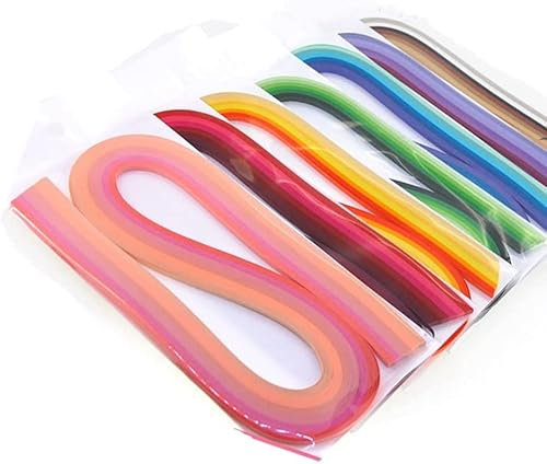 Mehrfarbiges Papier-Quilling-Streifen-Set für Anfänger, 42 Farben, 7 Packungen, 54 cm Länge, Farbverlauf, Regenbogen, filigranes Quilling-Papier (Breite 3 mm)