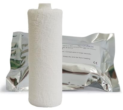 Benda Elastica all'Ossido di Zinco Medicata, 5mt x 10 cm, Bendaggi Funzionali, Antinfiammatoria, Pronta all'uso, Non si asciuga durante l'uso - Made in Italy