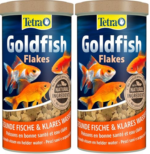TETRA - Aliment Complet en Flocons - pour Poissons Rouges et d'eau Froide - avec Couvercle Doseur - 1 Litre (Lot de 2)