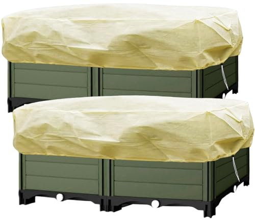 LINSOCLE Lot de 2 Pièces Voile Hivernage Plante Exterieur, Housses de Protection pour Plantes 100 x 45 x 40 cm, Housse d'hivernage Protection Hivernale pour Les Pot de Fleurs(Beige)