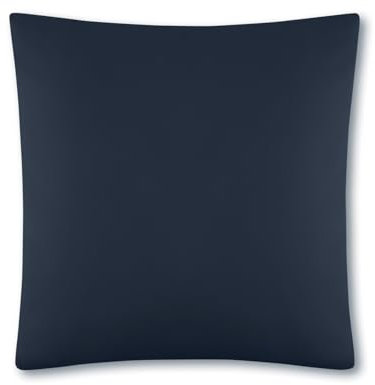VEL VET HOME VelvetHome Kissenbezug 80x80 cm 1teilig 100% Baumwolle Hohe Qualität Made in EU 1X Kopfkissenbezug 80x80 mit Reißverschluss Kissenhülle 80x80 Dunkelblau 80 x 80