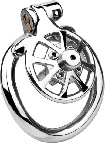 Crysore Vernietetes Peniskäfig Mit Silikon-/Metallspreizern und Karabinern Rundem Ausschnitt Keuschheitskäfig Herren Extrem Penis Fesseln & Bondage Sexspielzeug für Männer (Metal-Dilator,45mm)