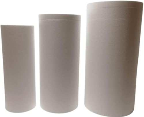 CILINDRO ALZATA ESPOSITORE COLONNA di POLISTIROLO 3 Pz. 3 Misure: 90 80 70 cm per Decorazioni Allestimenti Festa Party Artigianale, Articolo Made in Italy