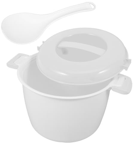 BRIGHTFUFU Cocedor De Arroz y Vaporera De Microondas Con Cucharón Olla Térmica Para Cocinar Arroz y Verduras Fácil De Transportar y Mantiene Caliente Para Comidas Rápidas y Recalentados