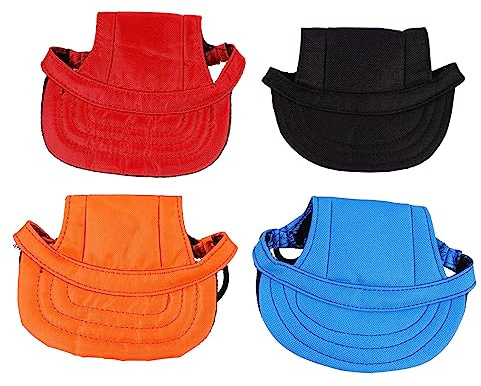 Toddmomy 4piezas Gorras De Béisbol para Mascotas Deportivas para Perros con Orificios Orejas y Correa Ajustable Cuello Sombrero para Perro para Paseos El Parque