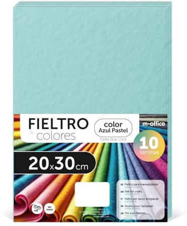m-office Pannolenci Colorati, Feltro per Lavoretti Creativi, Cucito e Patchwork, Materiale per Scrapbooking e Decorazioni, Set Colori DIY, Ideale Artigianato e Fai-da-te, 40x60cm (Blu, 40pz)