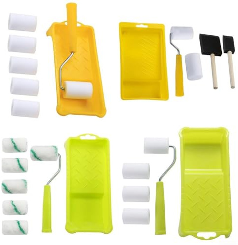 Piccolo set di rulli in schiuma da 5 cm per lavori di verniciatura e riparazione precisi su finiture, bordi e superfici di stampaggio adatto per diversi tipi di vernice (A)