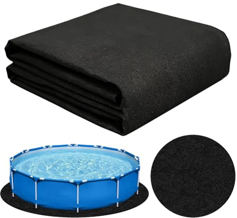 Poolunterlage Rund 370 - Bodenplane & Poolmatten Schutzboden, rutschfeste & Verschleißfeste Unterlage für Pool, Multifunktional für Outdoor Swimmingpools (370CM)
