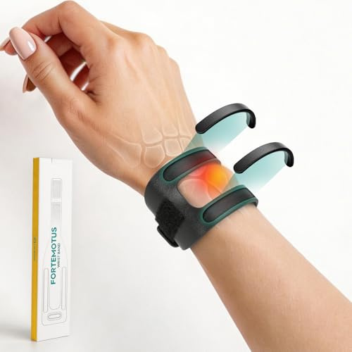 FORTEMOTUS Muñequera TFCC para Hombres y Mujeres, Soporte de Muñeca en Piel PU con Relleno Interno para Inestabilidad DRUJ y Dolor Ulnar, Ajustable para Mano Derecha e Izquierda, M