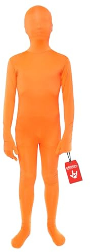 Morphsuits Orange helkroppsdräkt för barn, rolig karnevaldräkt pojkar flickor – S (91–104 cm)