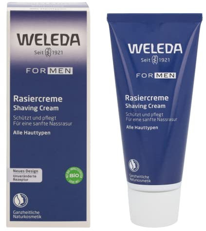 Weleda For Men Crema da Barba, prepara e protegge la pelle per una rasatura perfetta, previene eventuali iritazioni, adatta anche per pelli sensibili(1X75 ml)