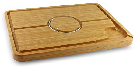 Rockingham Forge Deluxe Spiked Bamboo Wooden Roast Joint Carving & Cutting Board, 48 x 36cm