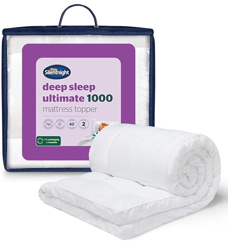 Silentnight Ultimate Deep Sleep 10cm Mattress Topper Single Bed - Luxury 4 Inch Thick Soft Mattress Enhancer Pad with Easy Fit Straps – Hypoallergenic and Machine Washable – Single – 190x90cm