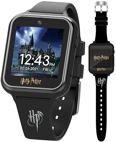 Harry Potter Kids Smart Watch – Interactive Touchscreen Watch with 10 Changeable Faces, Camera, Games, Alarm, Stopwatch, Step Counter & Calculator – Fits Wrists from 5.5 to 8
